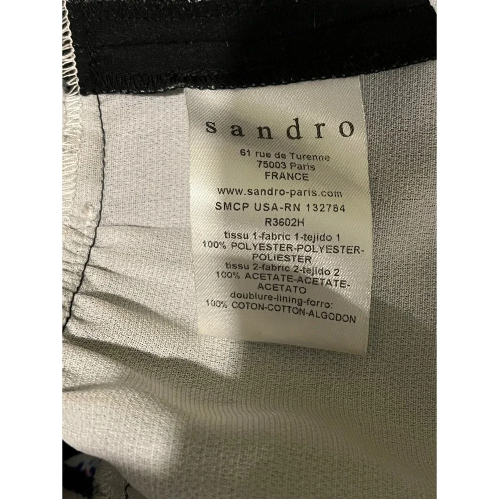 Sandro Paris Fireworks Print Ruffle Mini Dress Black Size 1 Small